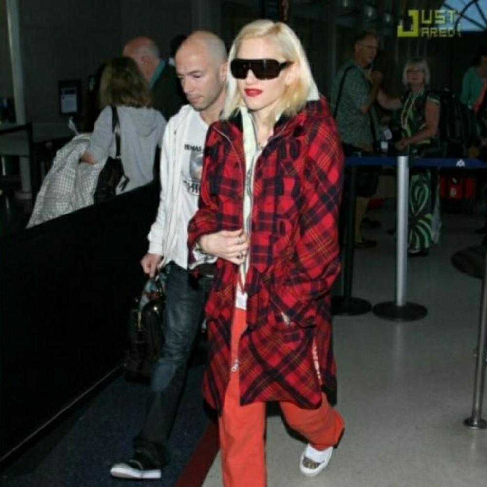 L.A.M.B GWEN STEFANI Red Plaid Hooded Jacket